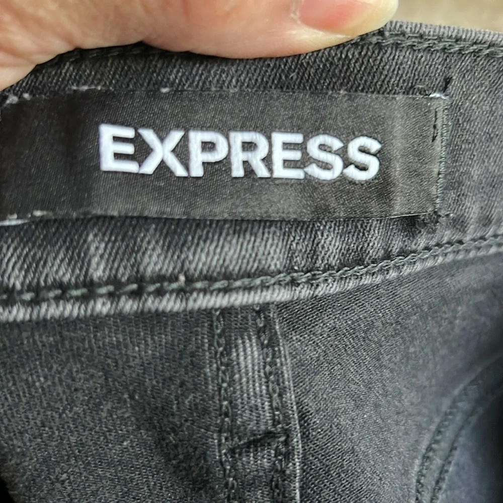 Express Gray Ankle Legging Jeans Mid Rise Size 8 - Picture 3 of 8